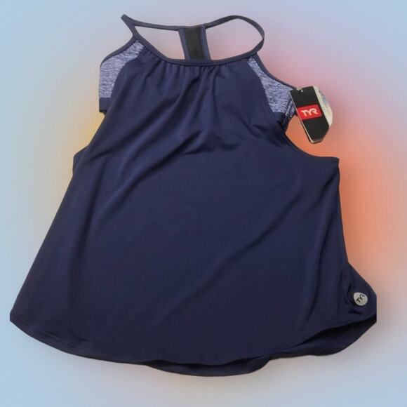 TYR Womens XS Blue 2 IN 1 Tankini Swim Top - Picture 4 of 7